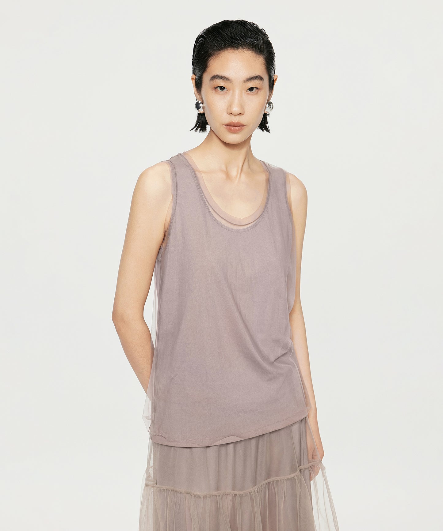 Light & Sheer Tulle Tank Top