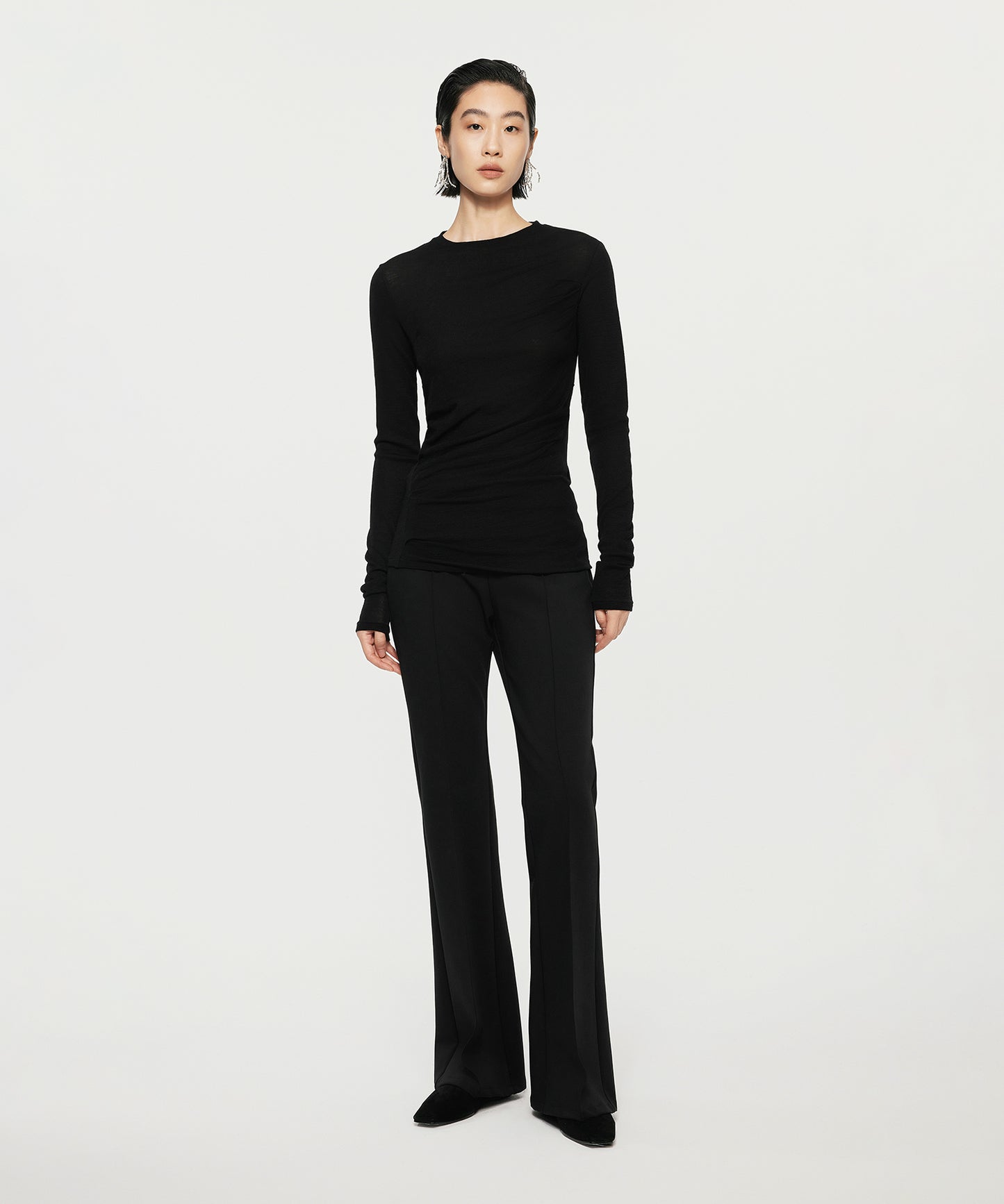 Elegance Dual-layer Flared Trousers