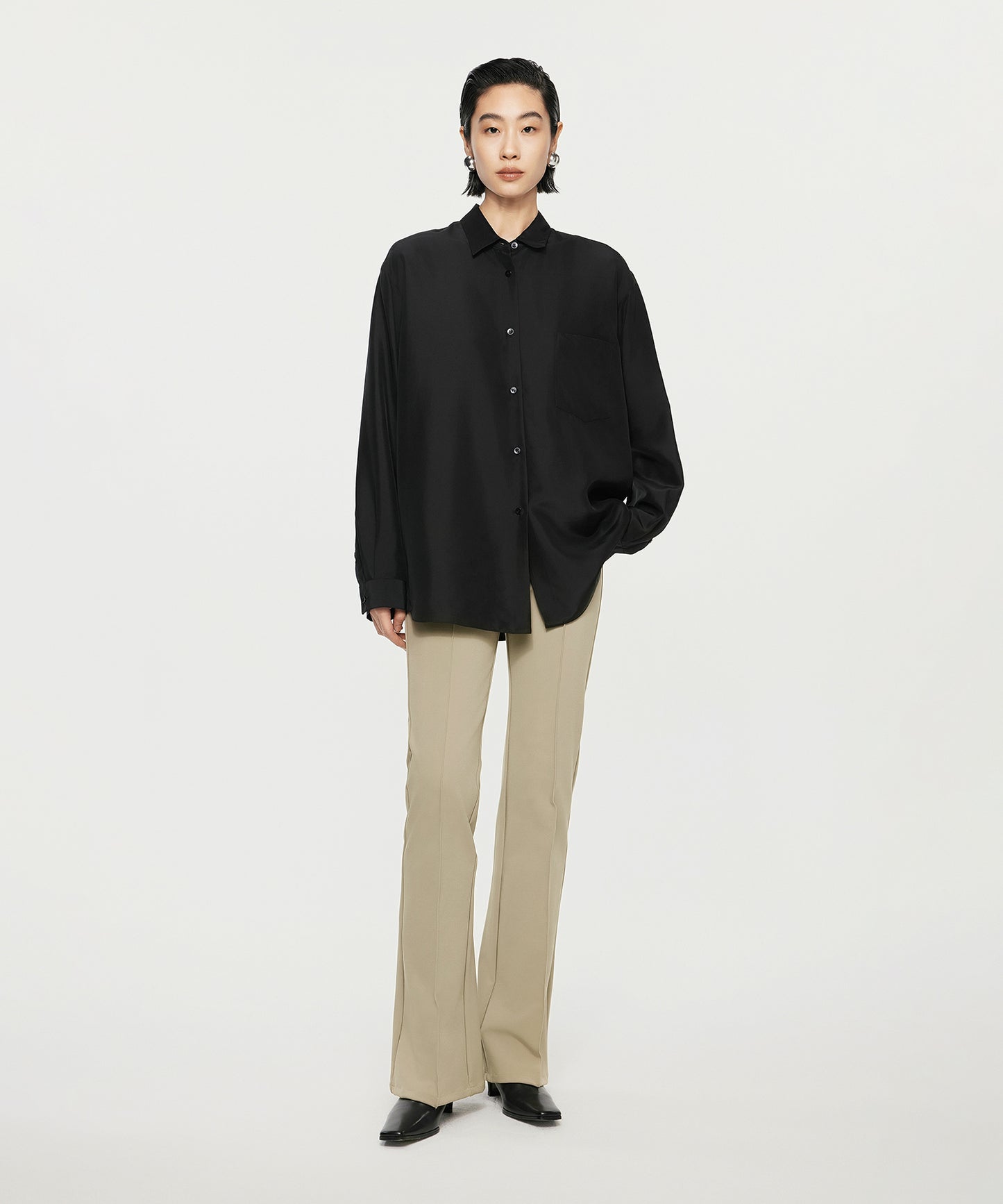 Elegance Dual-layer Flared Trousers