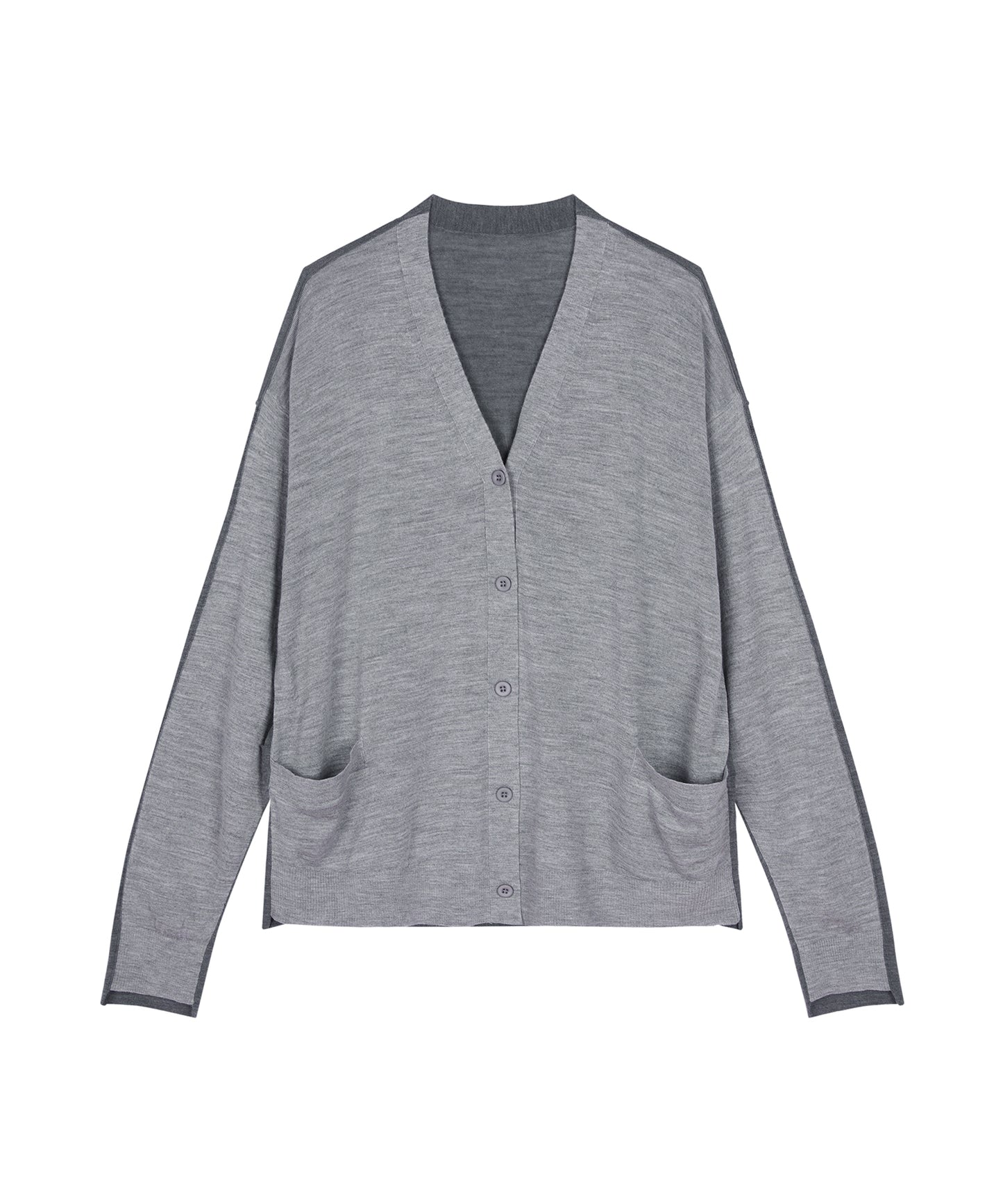 Two-Tone Merino Wool Cardigan