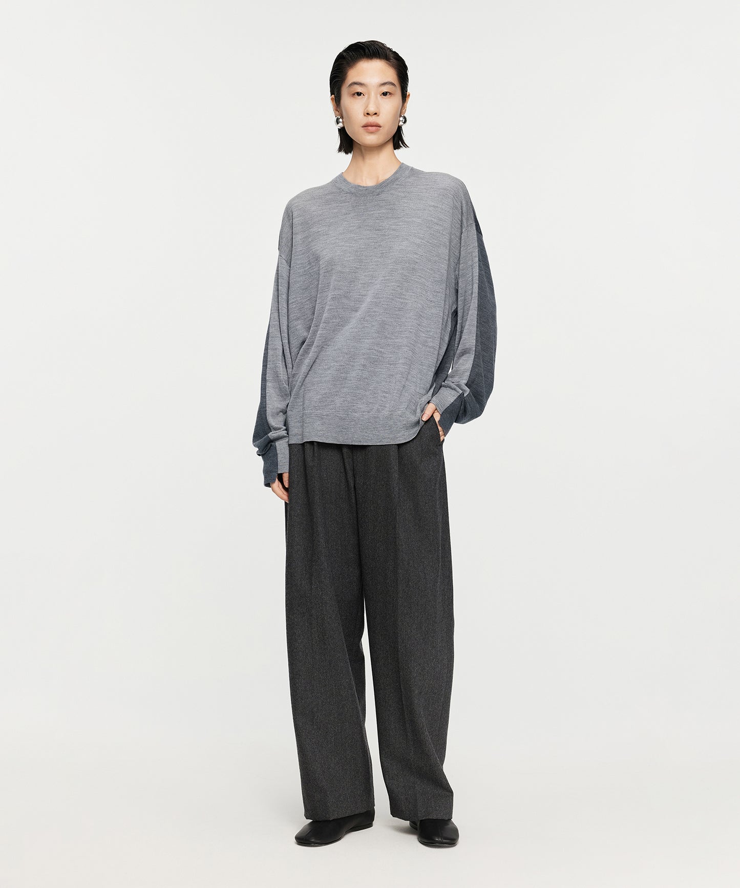 Two-Tone Merino Wool Sweater