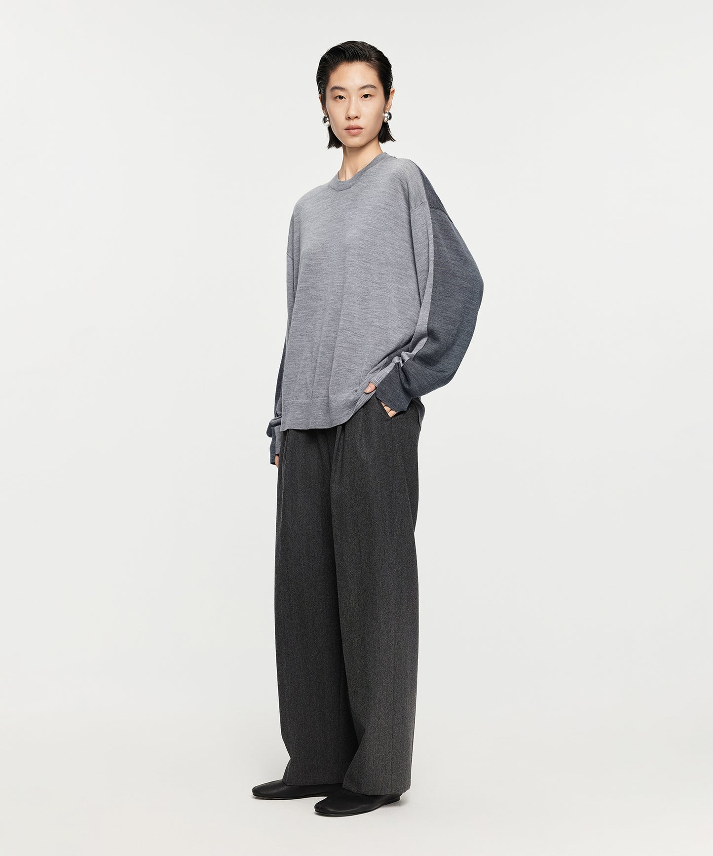 Two-Tone Merino Wool Sweater