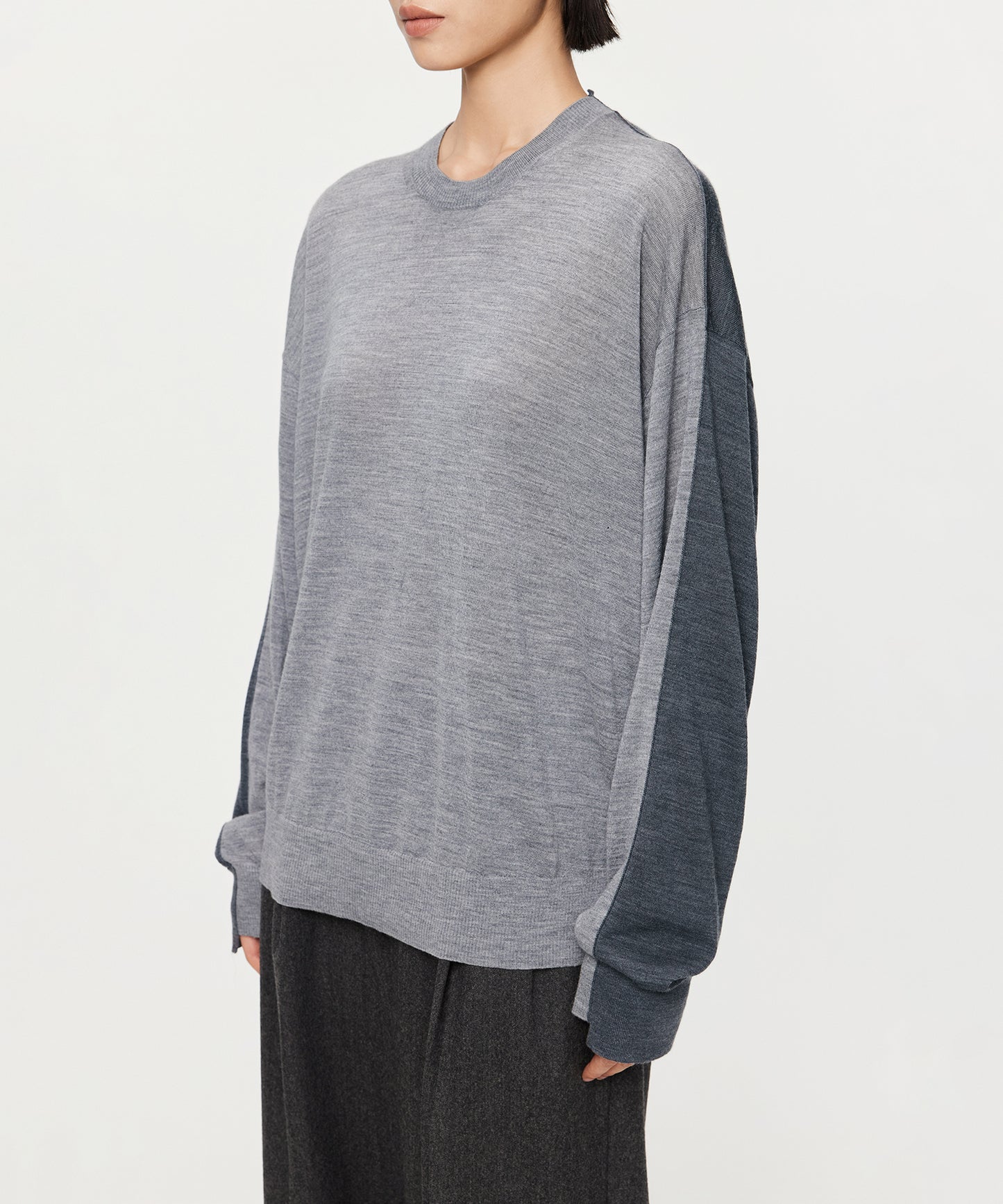 Two-Tone Merino Wool Sweater