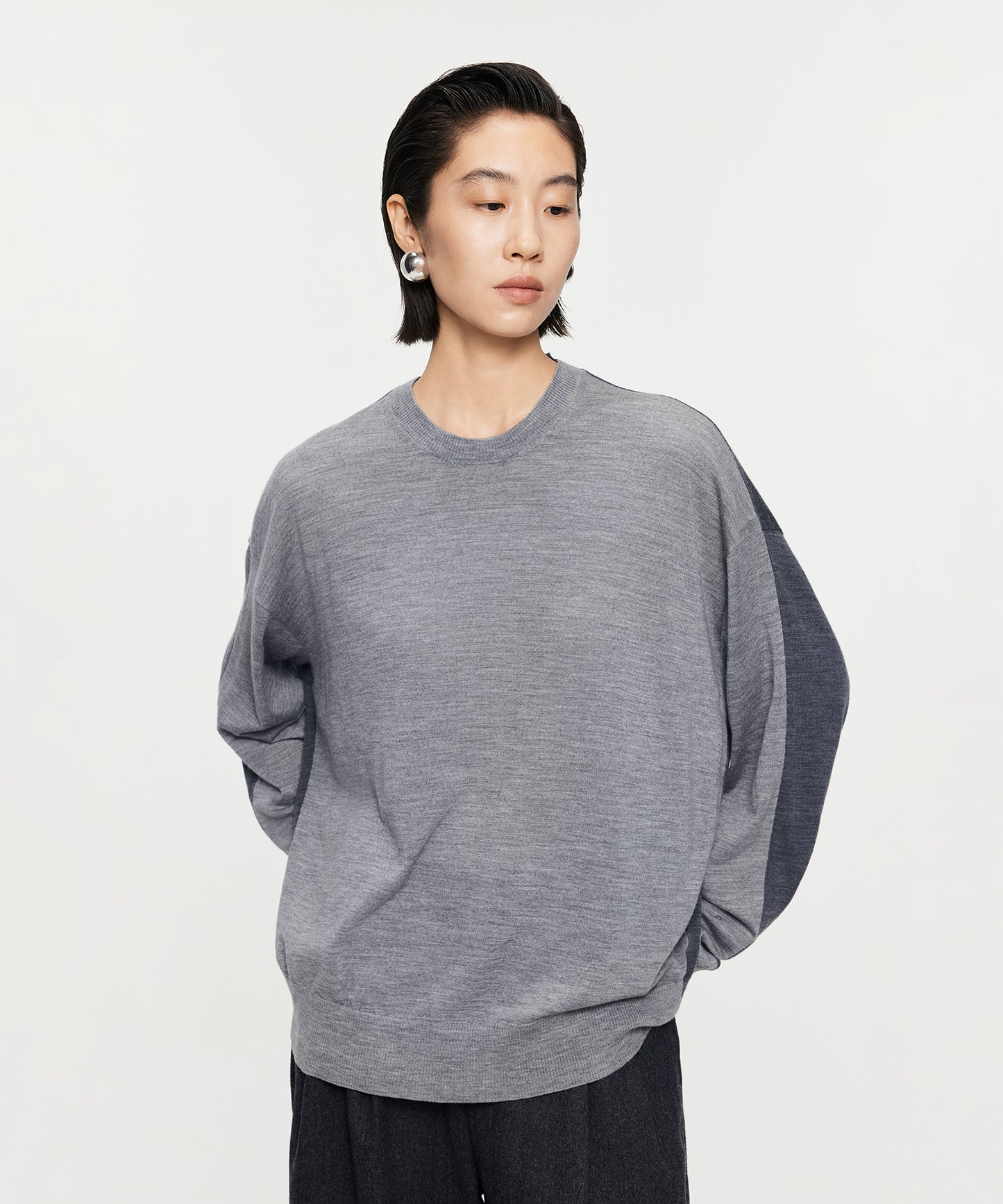 Two-Tone Merino Wool Sweater