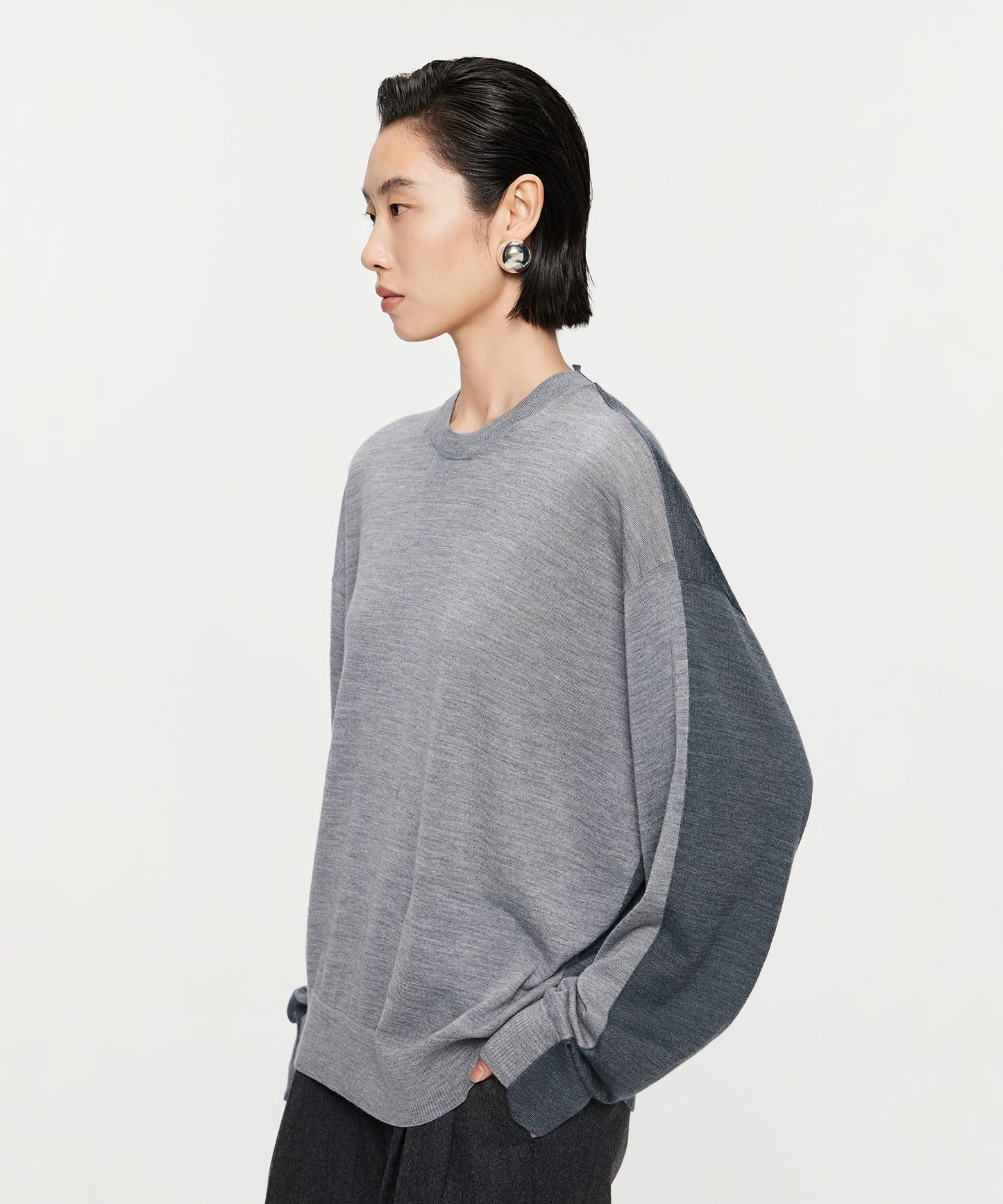 Two-Tone Merino Wool Sweater