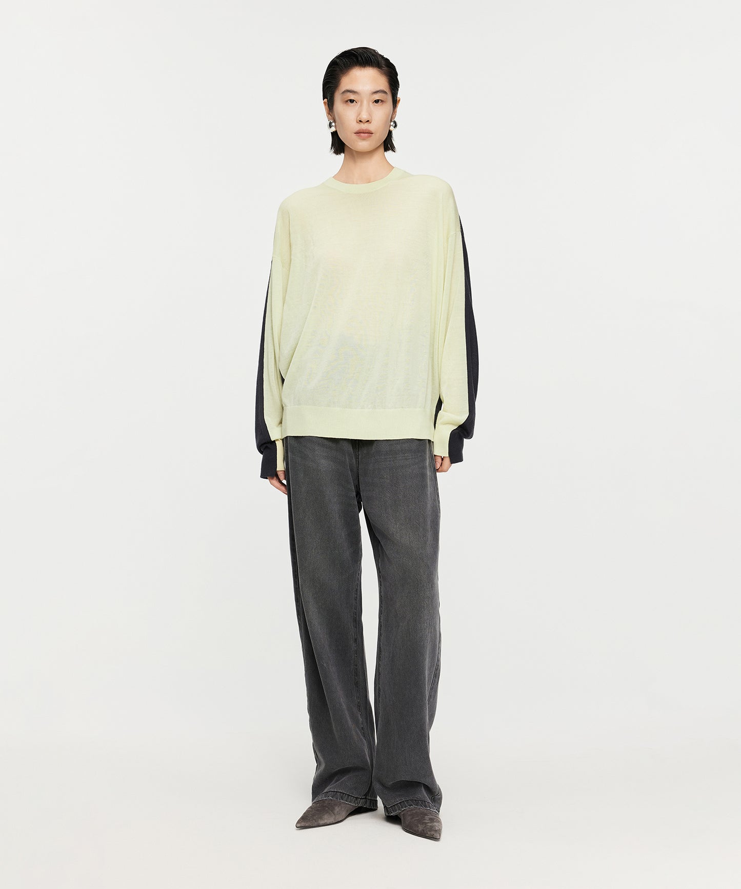 Two-Tone Merino Wool Sweater