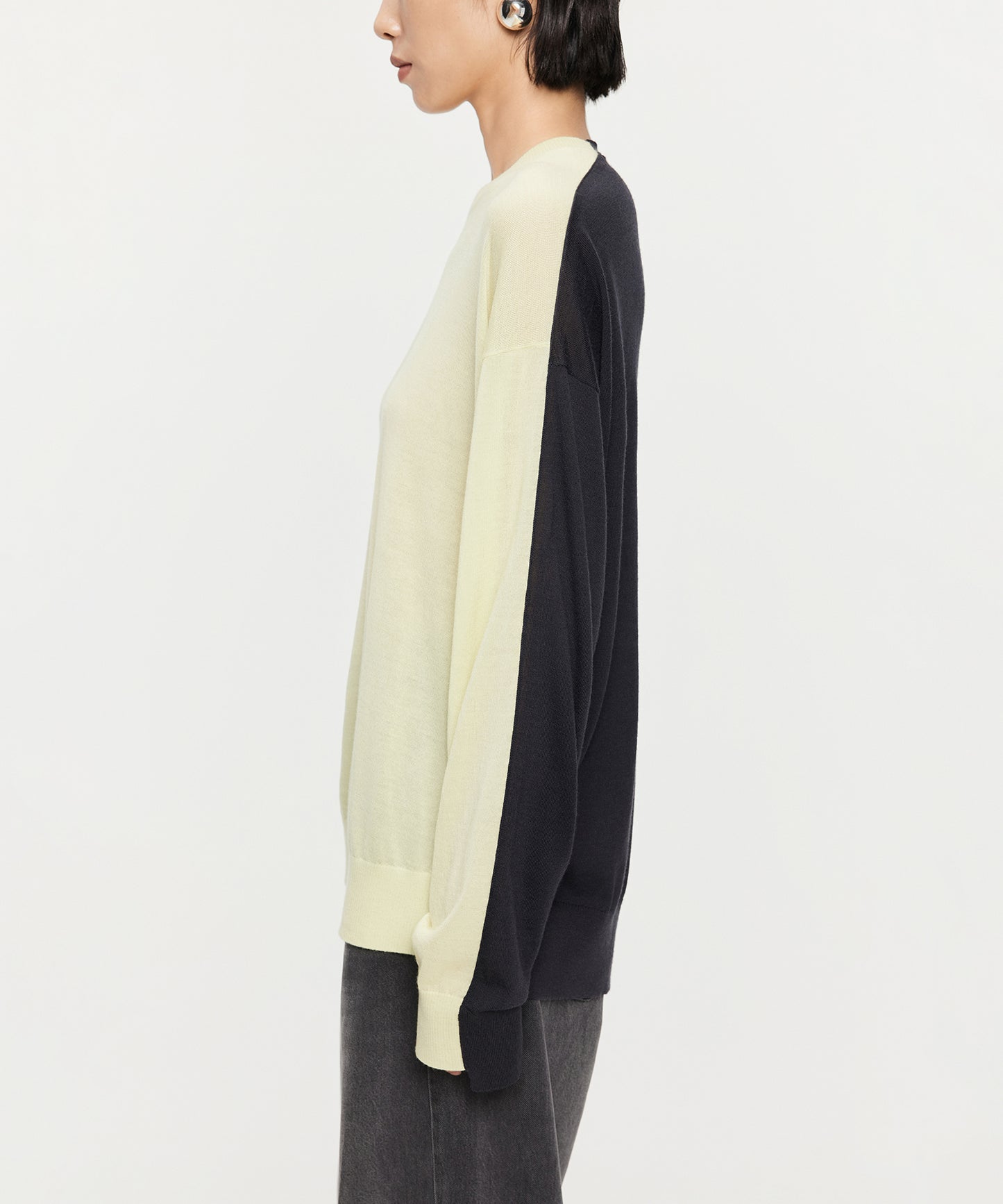 Two-Tone Merino Wool Sweater