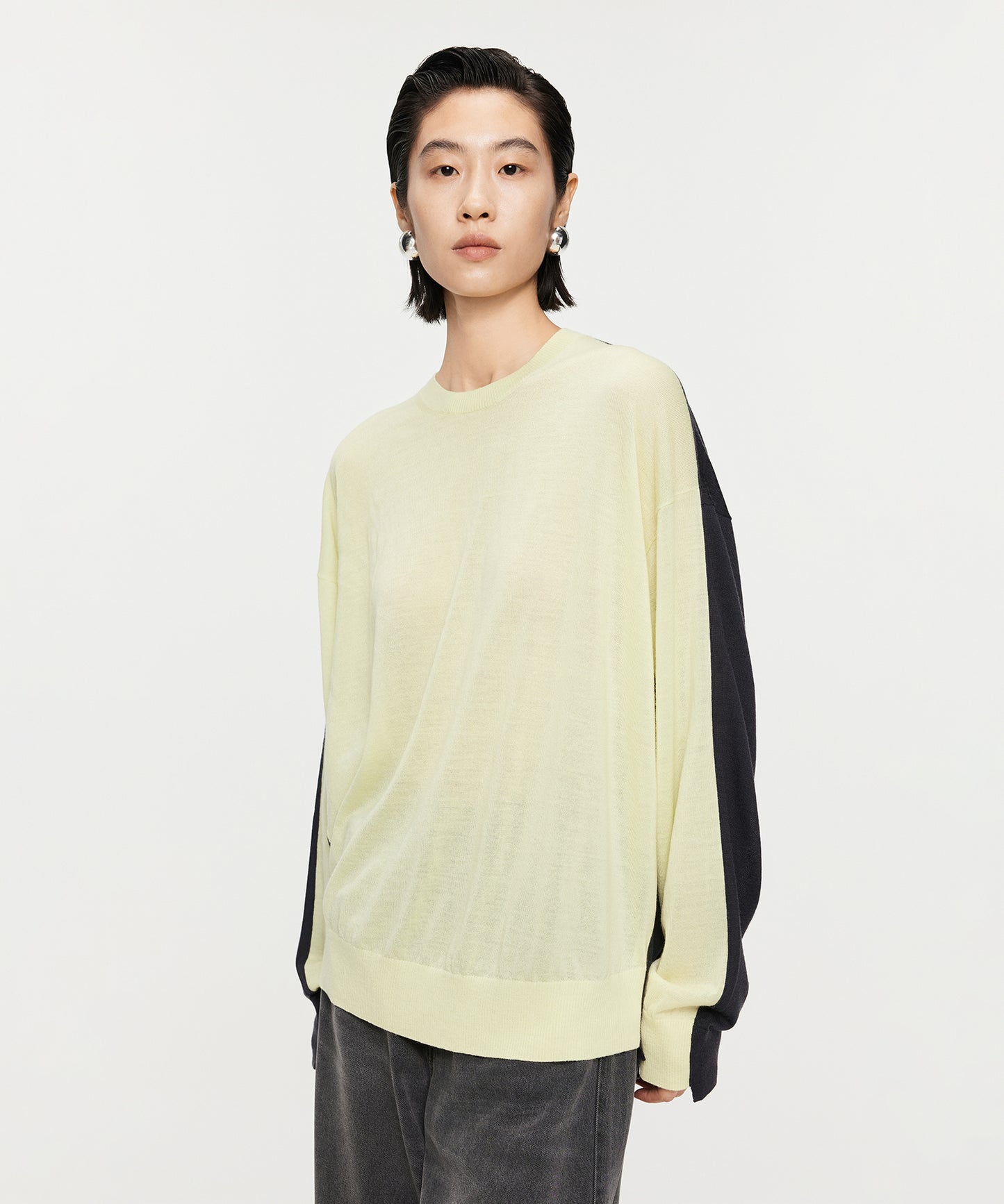 Two-Tone Merino Wool Sweater