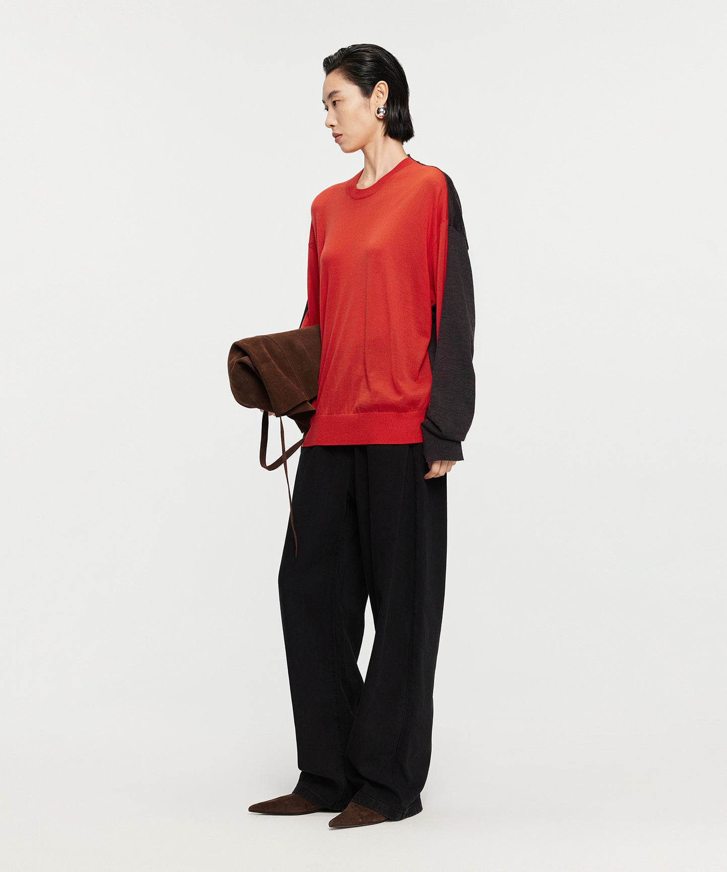 Two-Tone Merino Wool Sweater