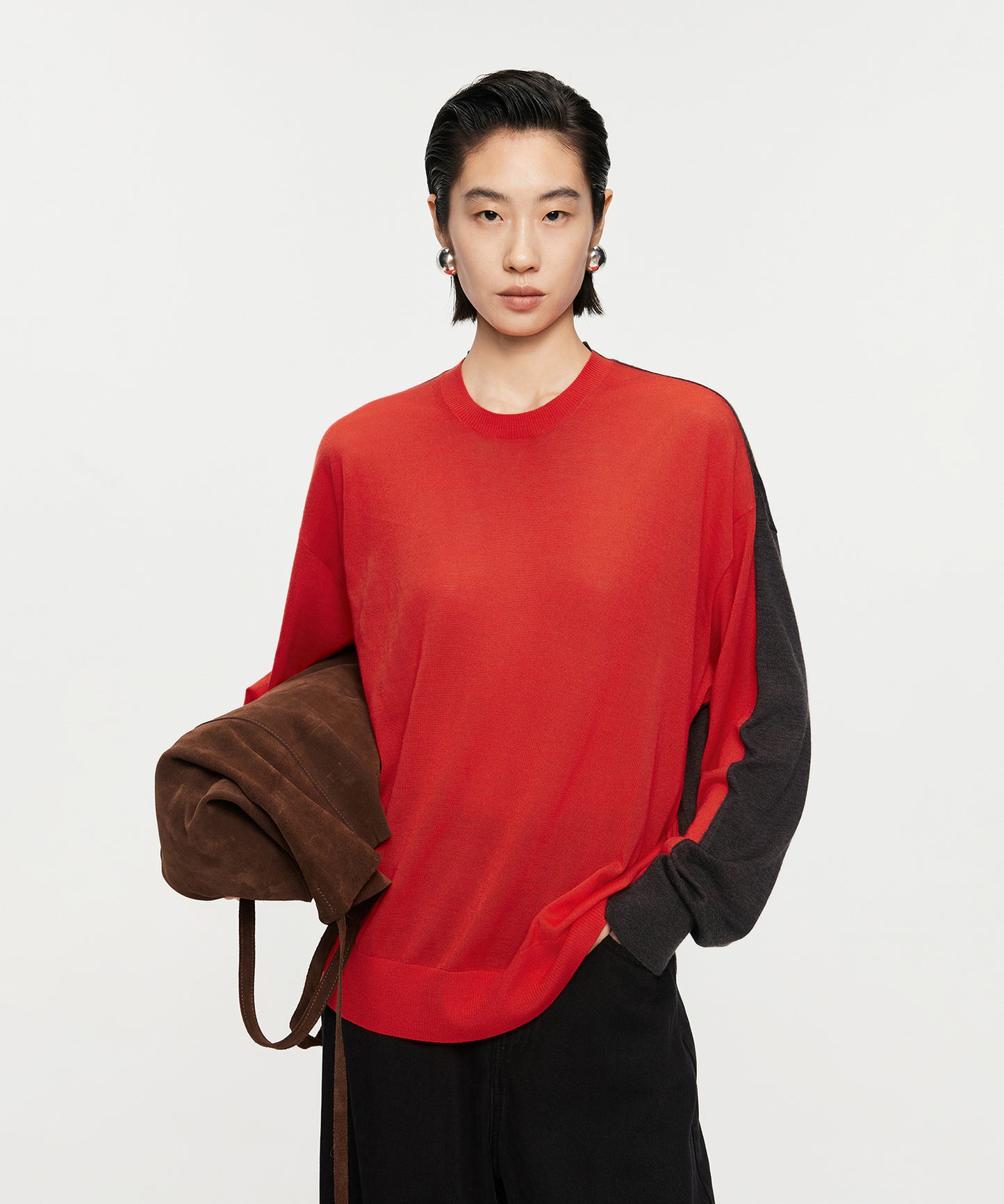 Two-Tone Merino Wool Sweater