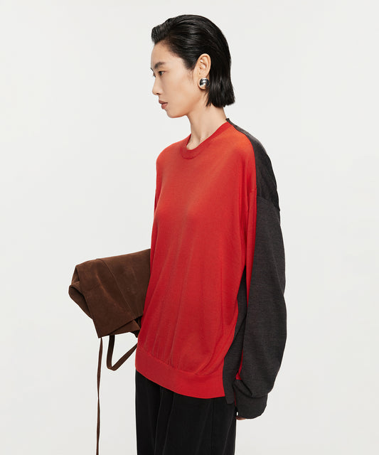 Two-Tone Merino Wool Sweater