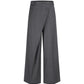 Mannish Wide-Leg Wrap Trousers