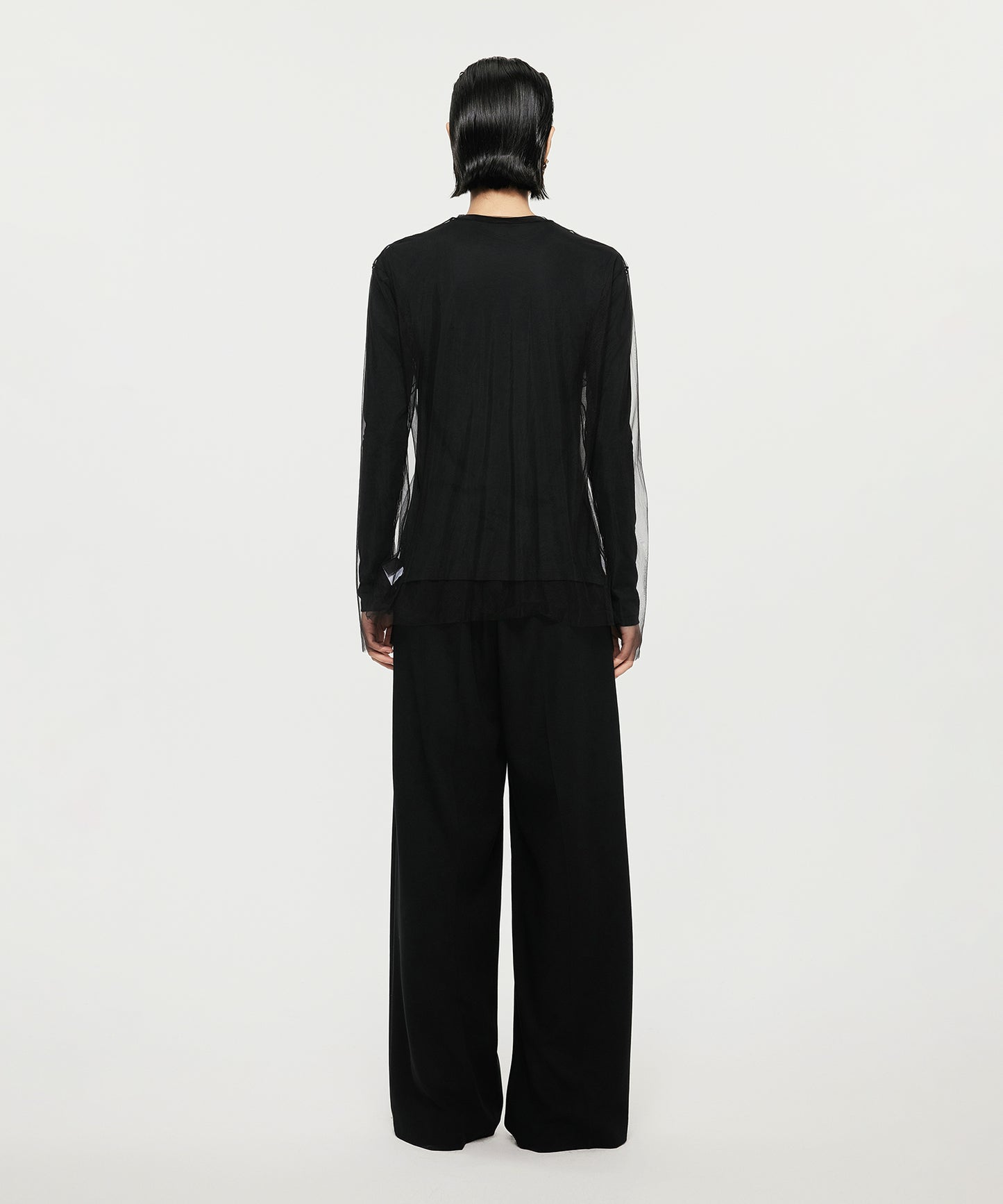 Mannish Wide-Leg Wrap Trousers