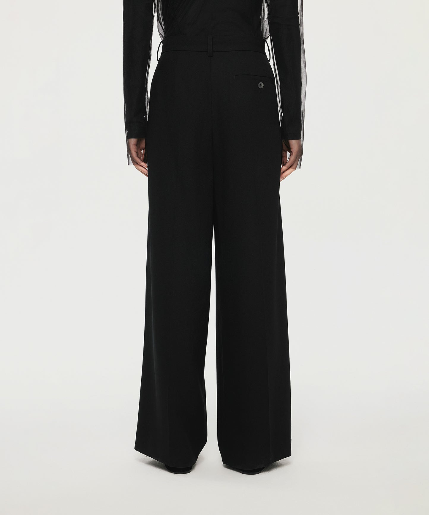 Mannish Wide-Leg Wrap Trousers