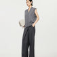 Mannish Wide-Leg Wrap Trousers