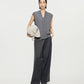 Mannish Wide-Leg Wrap Trousers