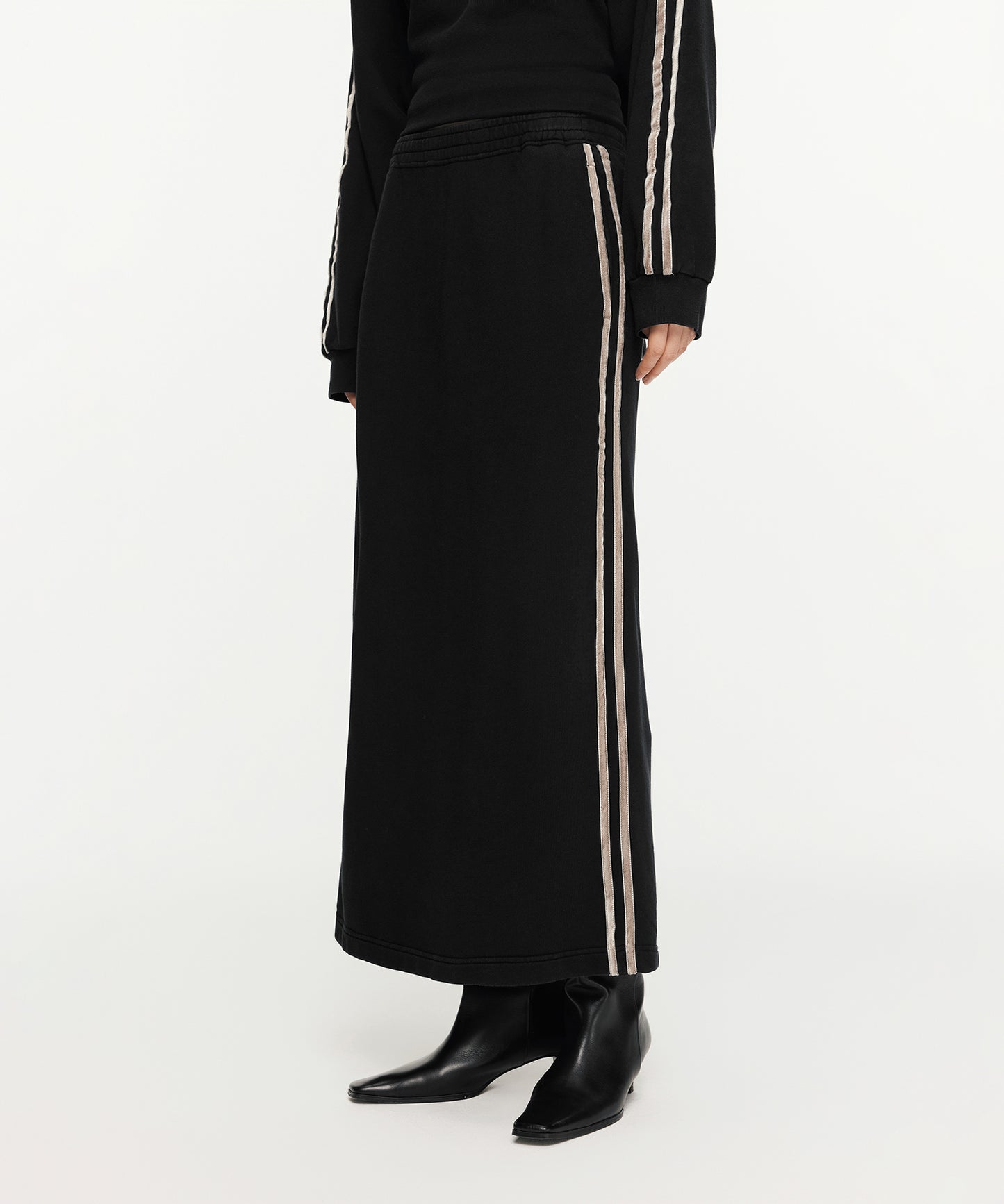 Velour Ribbon Sideline Maxi Skirt