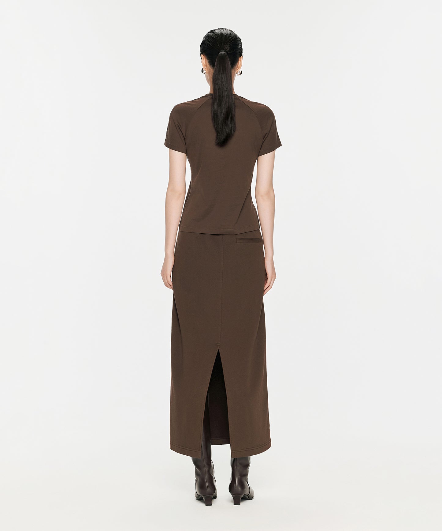 Velour Ribbon Sideline Maxi Skirt