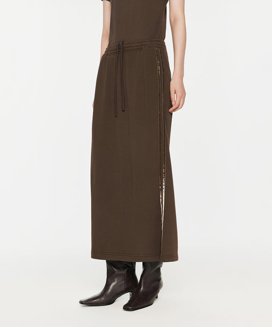 Velour Ribbon Sideline Maxi Skirt