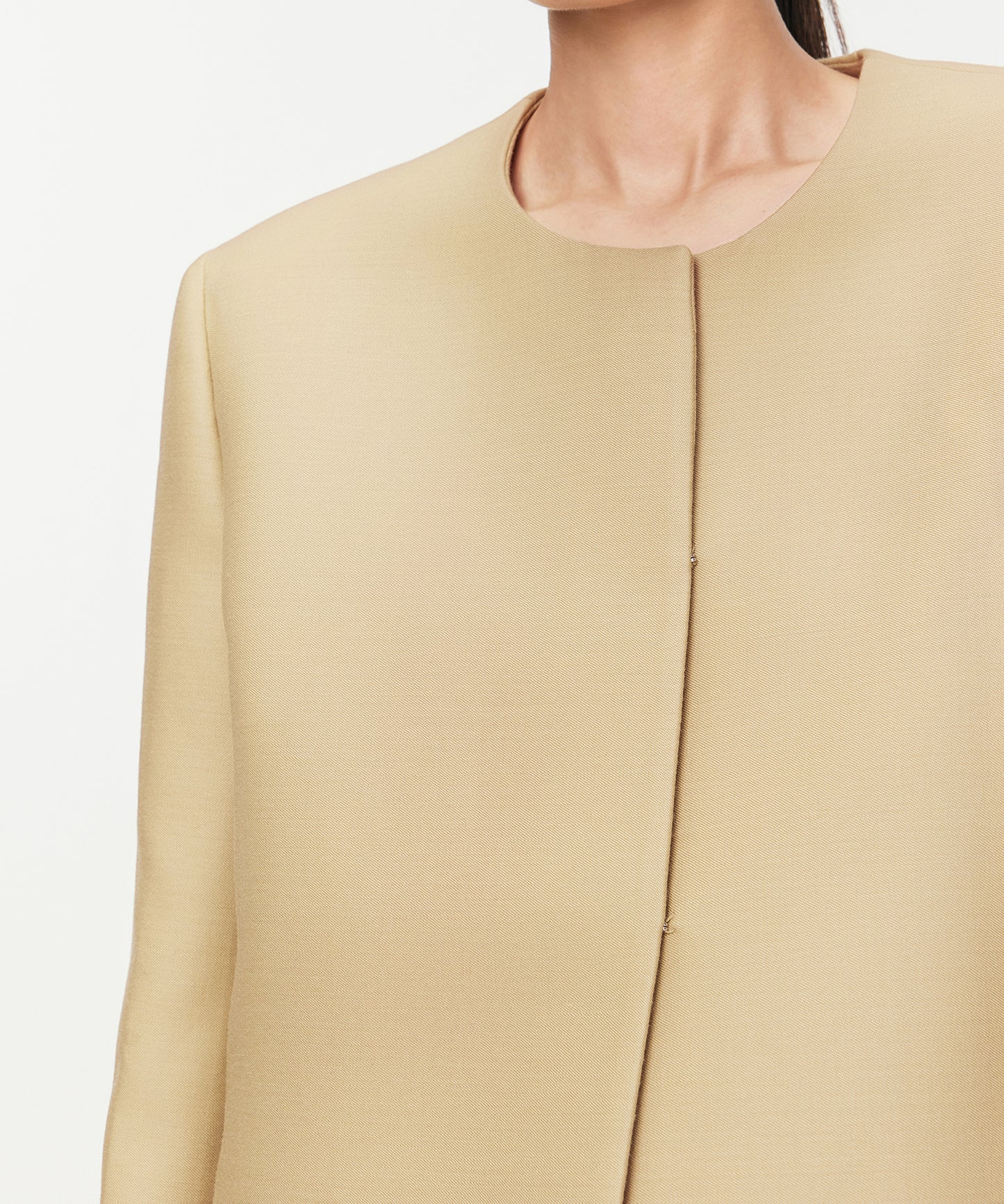 Collarless Tailored Jacket