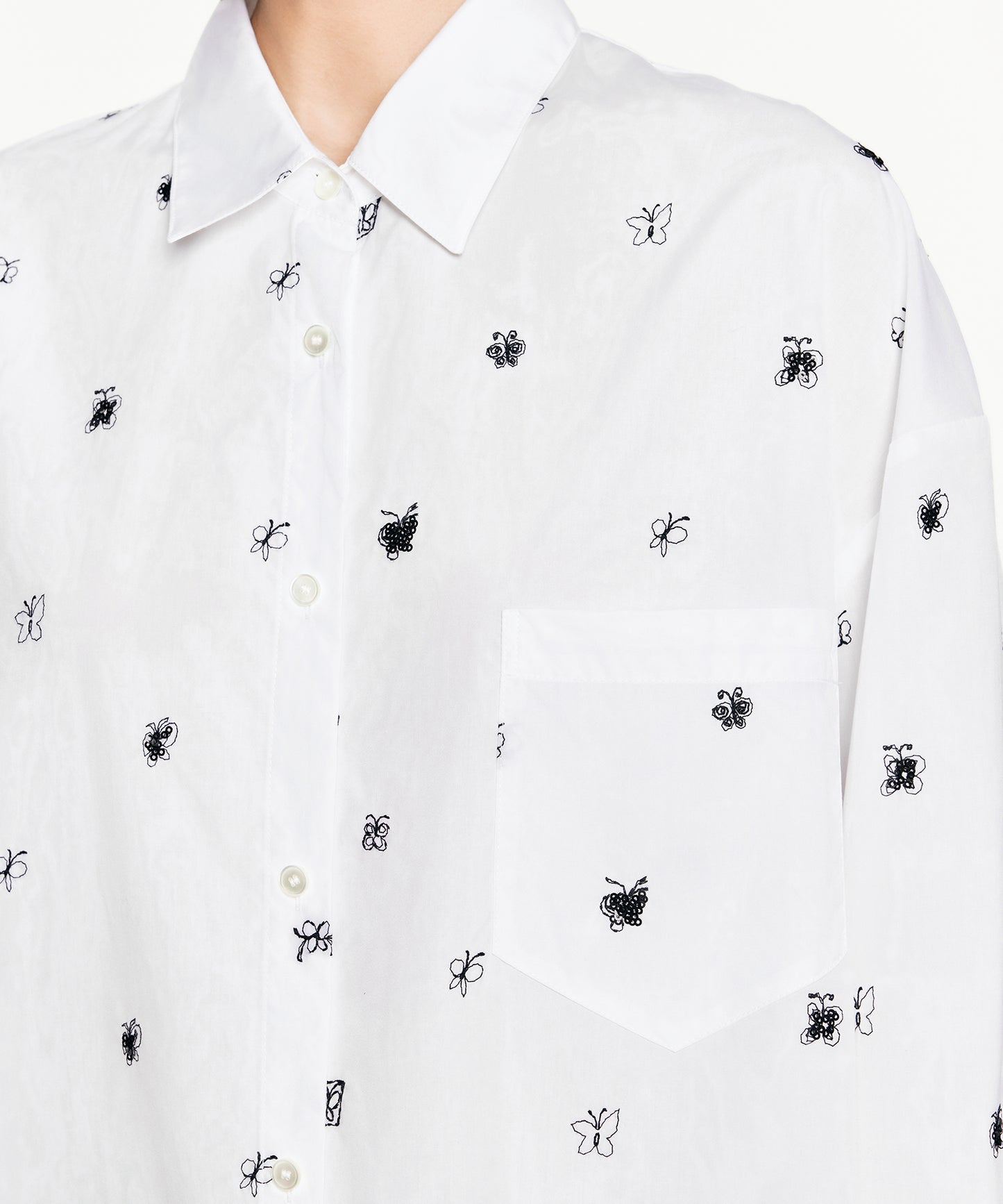 3D Butterfly Embroidered Shirt