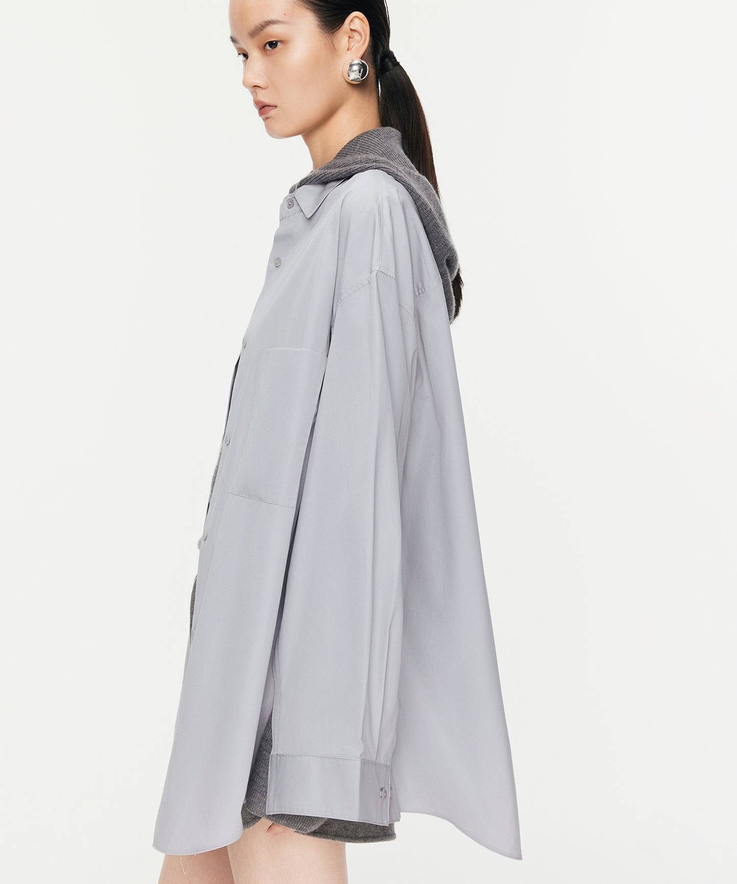 Oversized Zip-slit Shirt