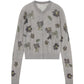 Animal & Flower Motif Knit Cardigan