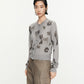 Animal & Flower Motif Knit Cardigan