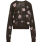 Animal & Flower Motif Knit Cardigan