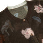 Animal & Flower Motif Knit Cardigan