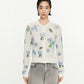 Animal & Flower Motif Knit Cardigan