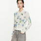 Animal & Flower Motif Knit Cardigan