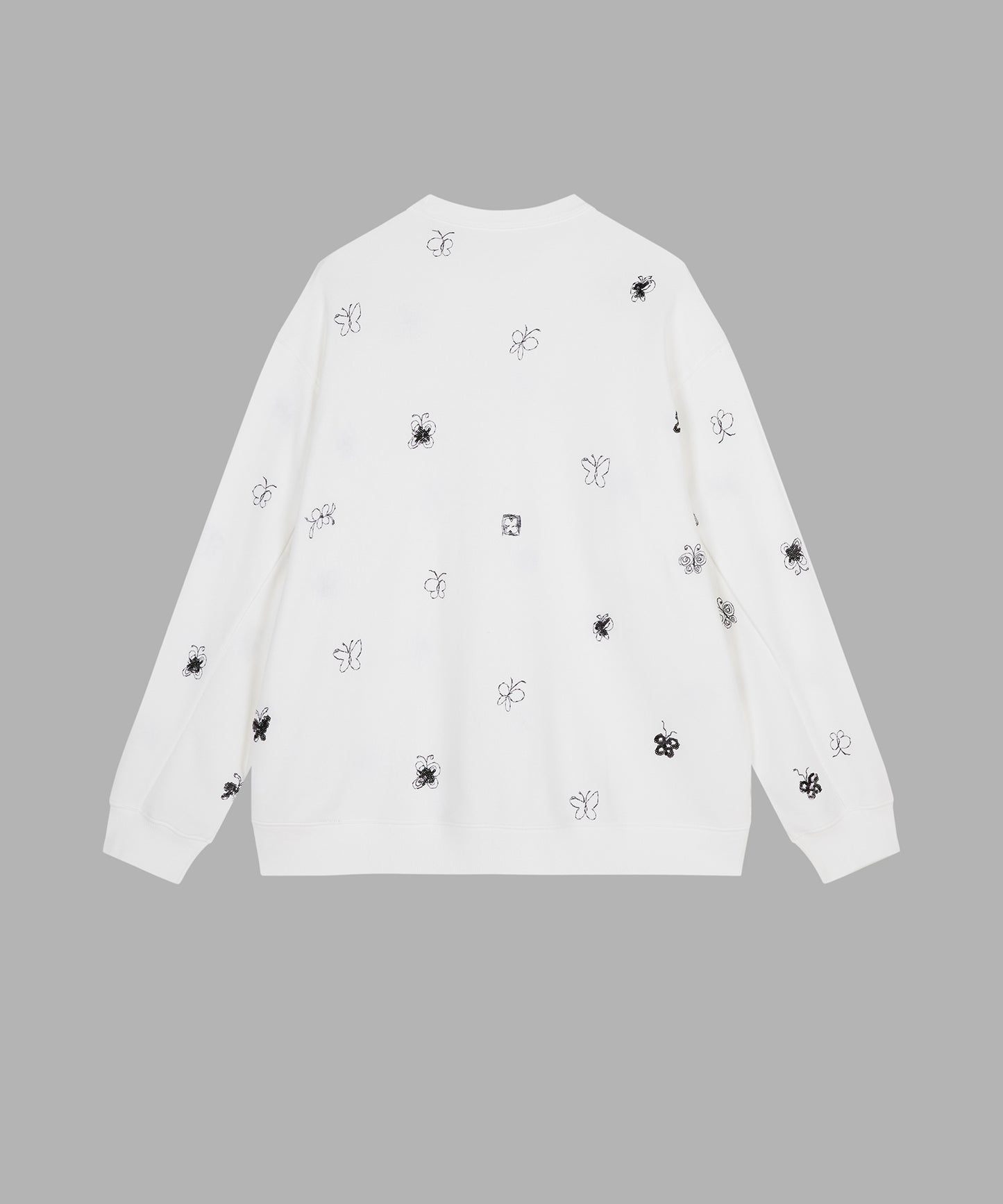 3D Butterfly Embroidered Sweatshirt