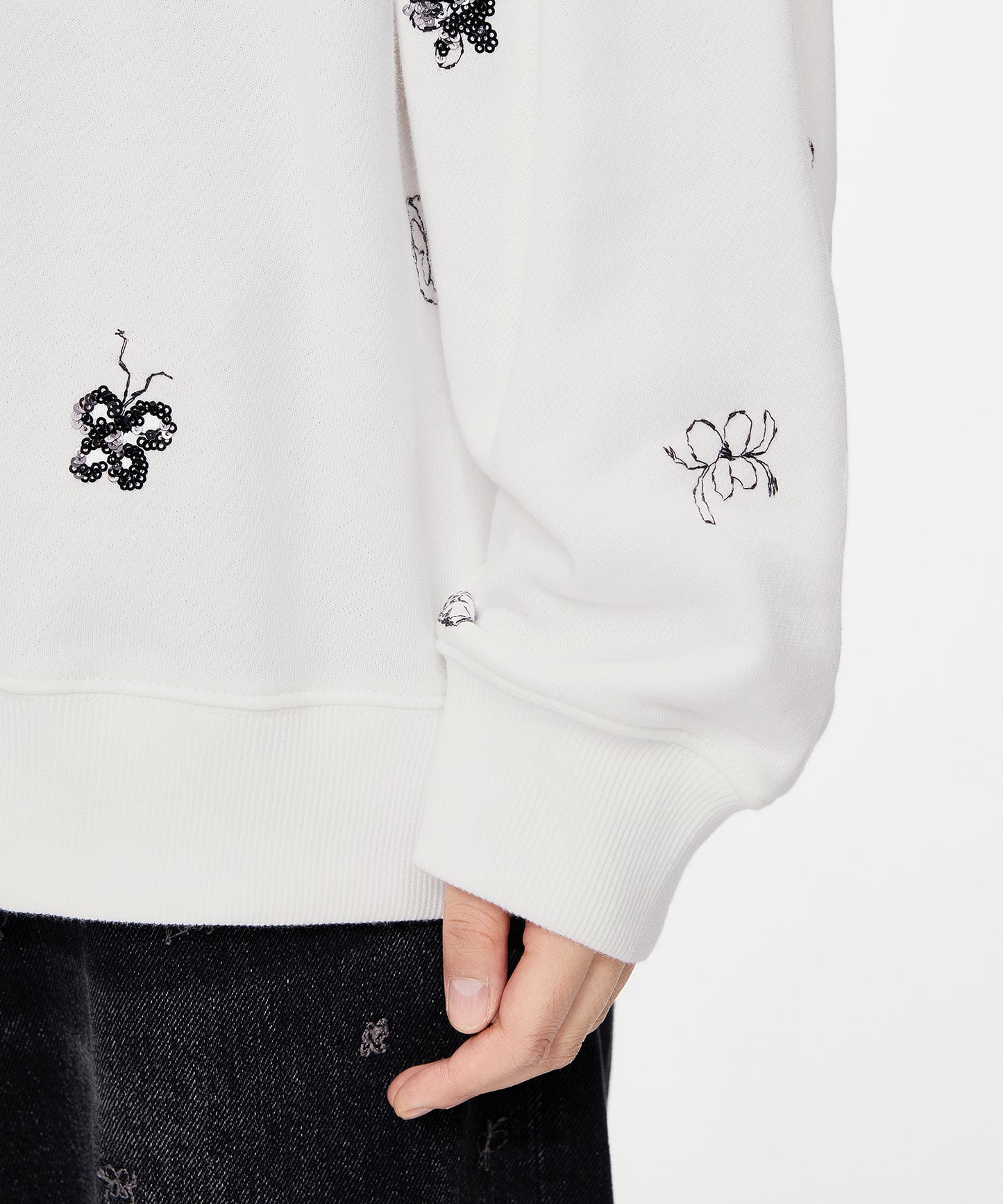 3D Butterfly Embroidered Sweatshirt