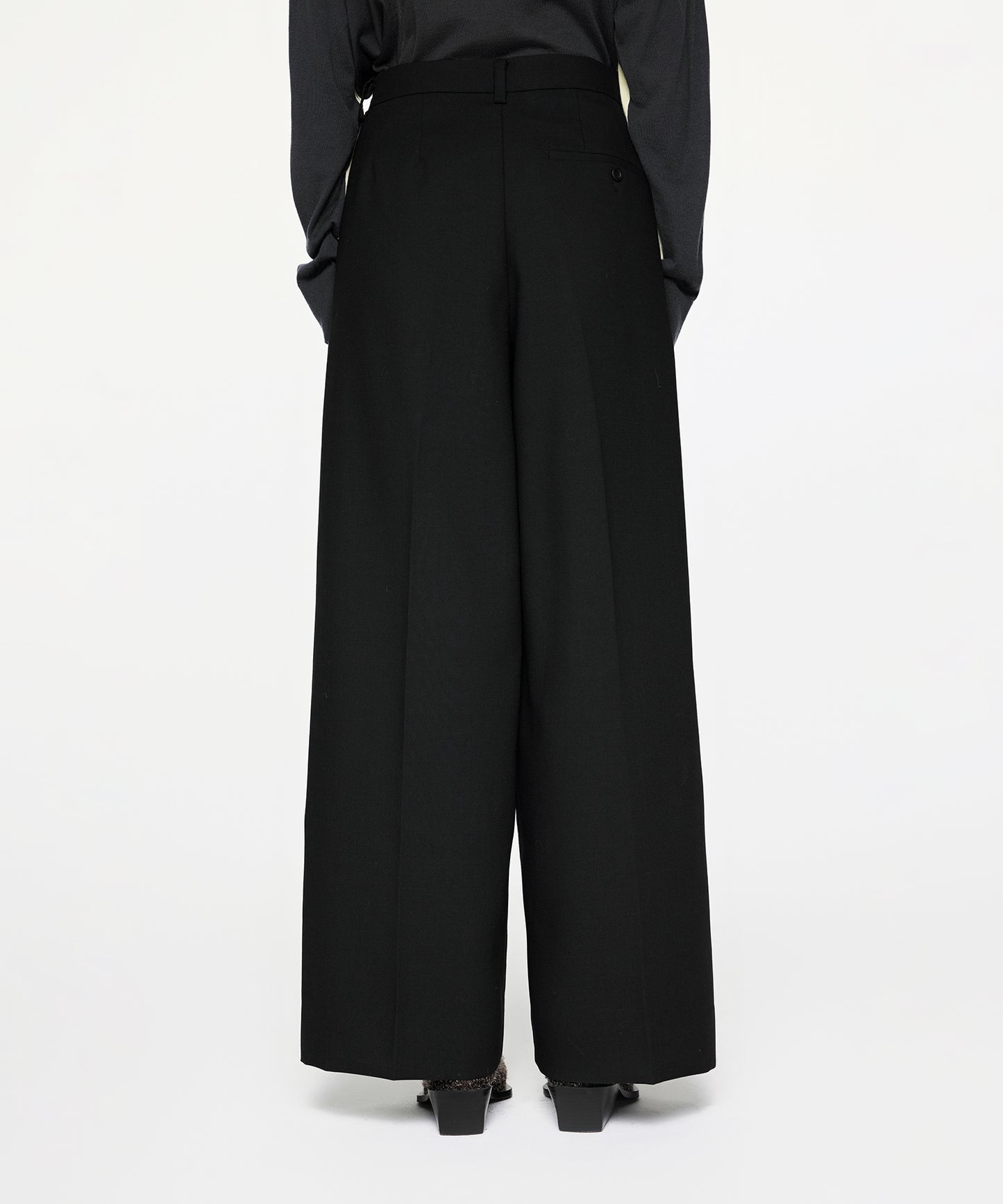 Elegant Two-tone Wide-leg Trousers