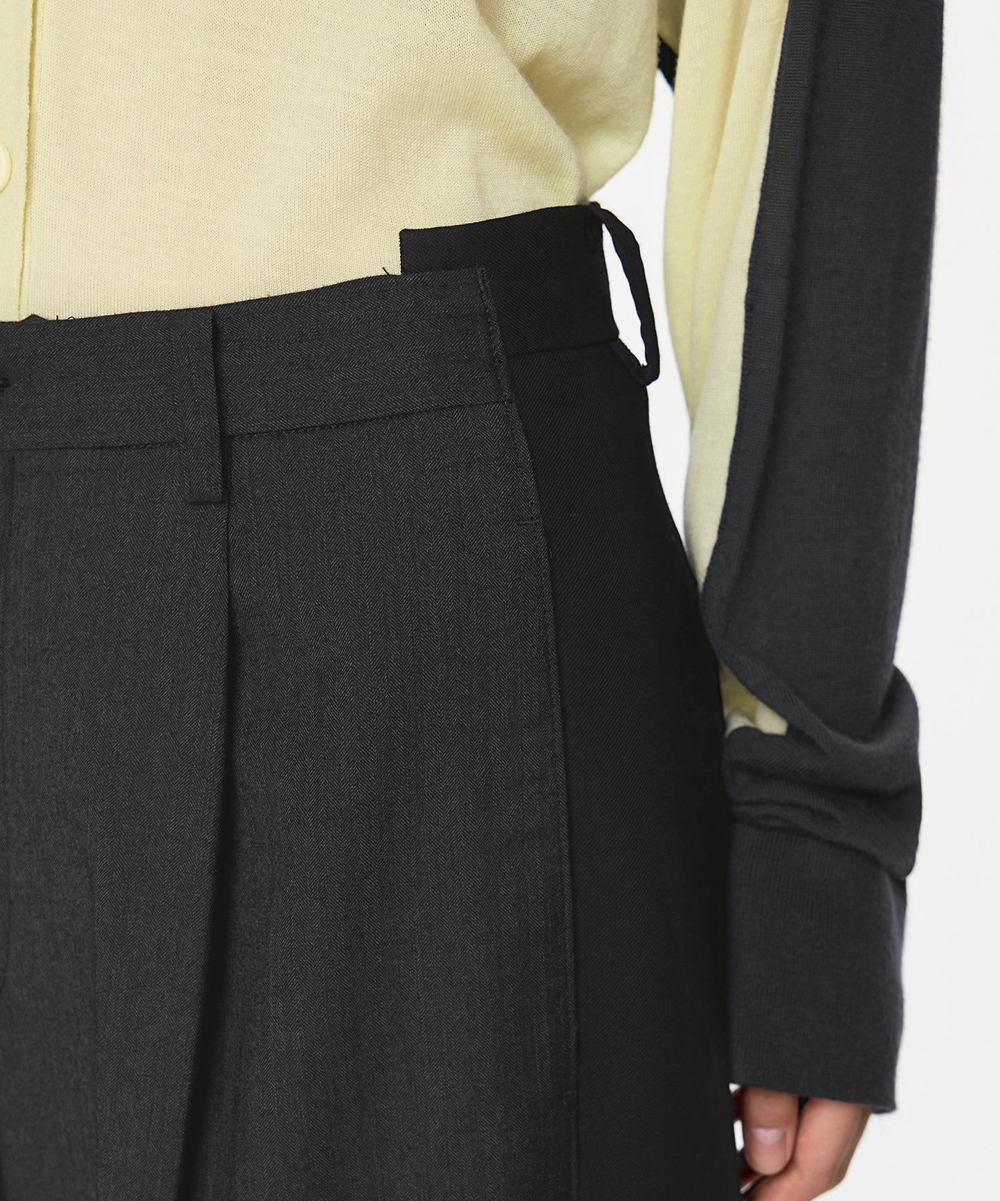 Elegant Two-tone Wide-leg Trousers