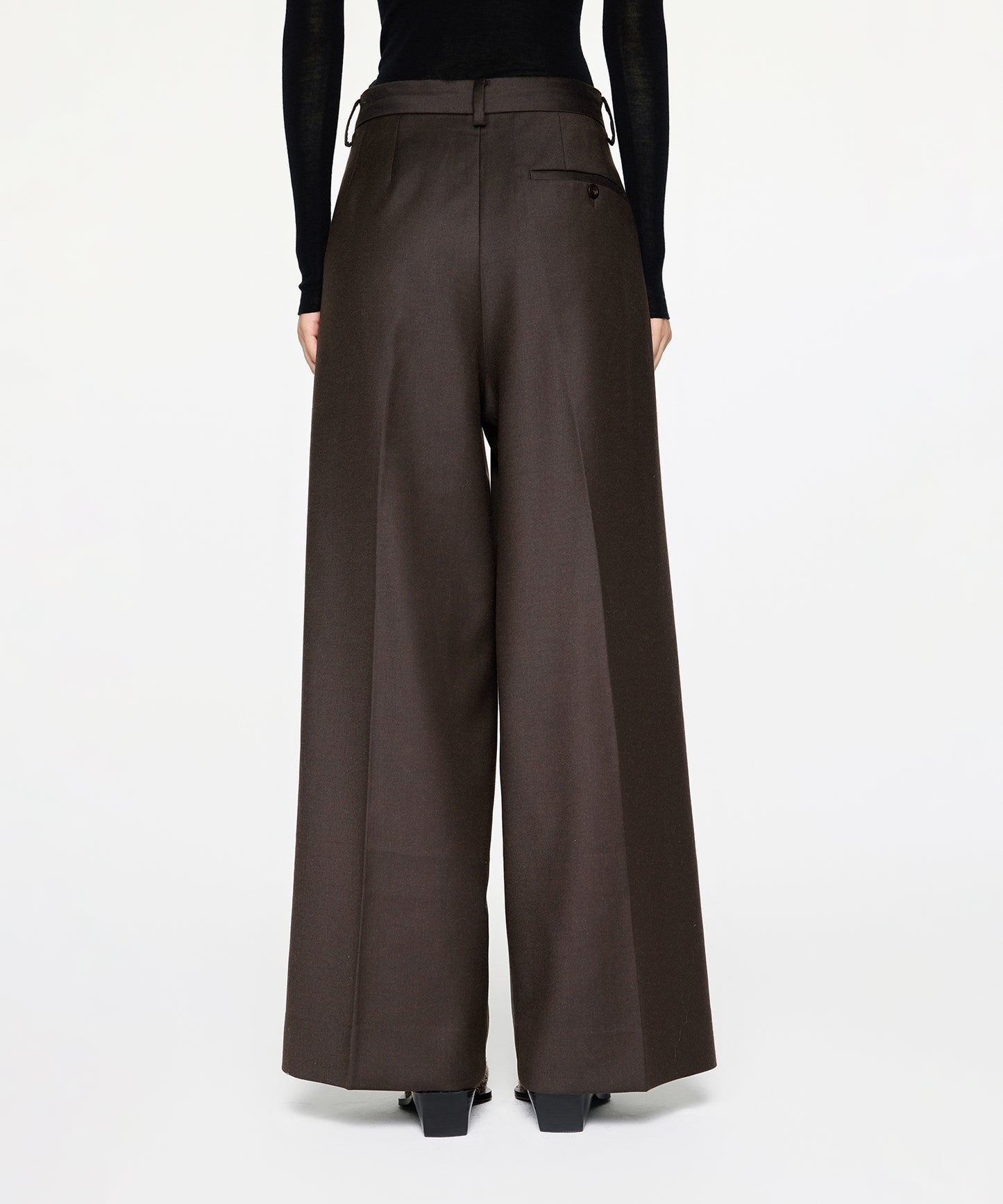 Elegant Two-tone Wide-leg Trousers