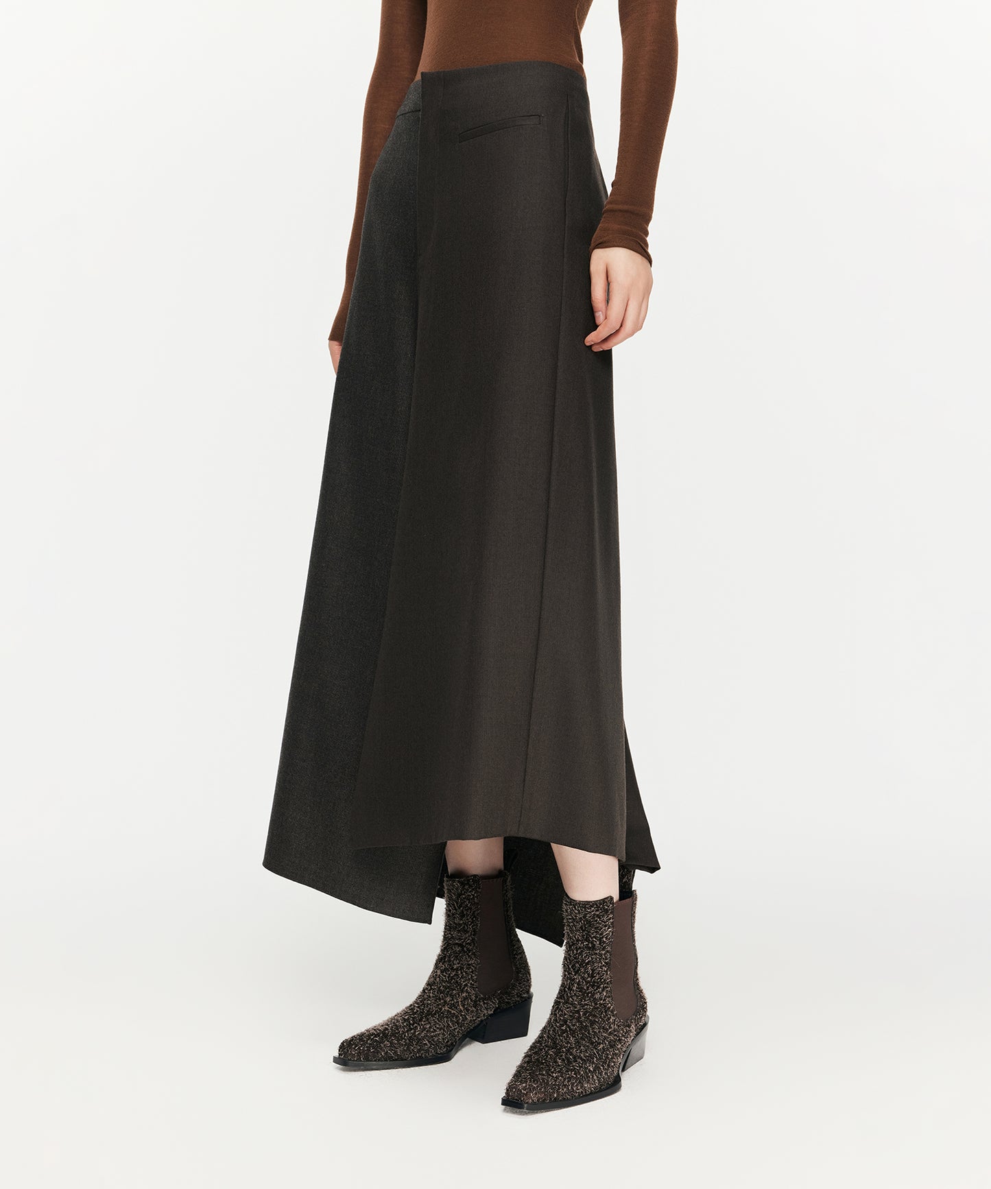 Elegant Textured Two-tone Skirt