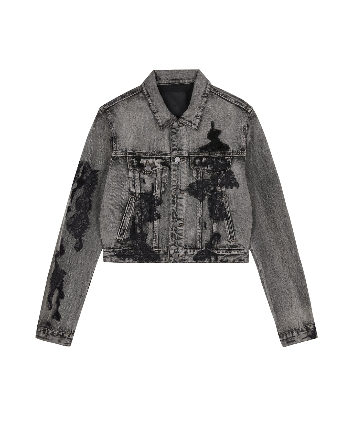 Lace-trimmed Distressed Jacket