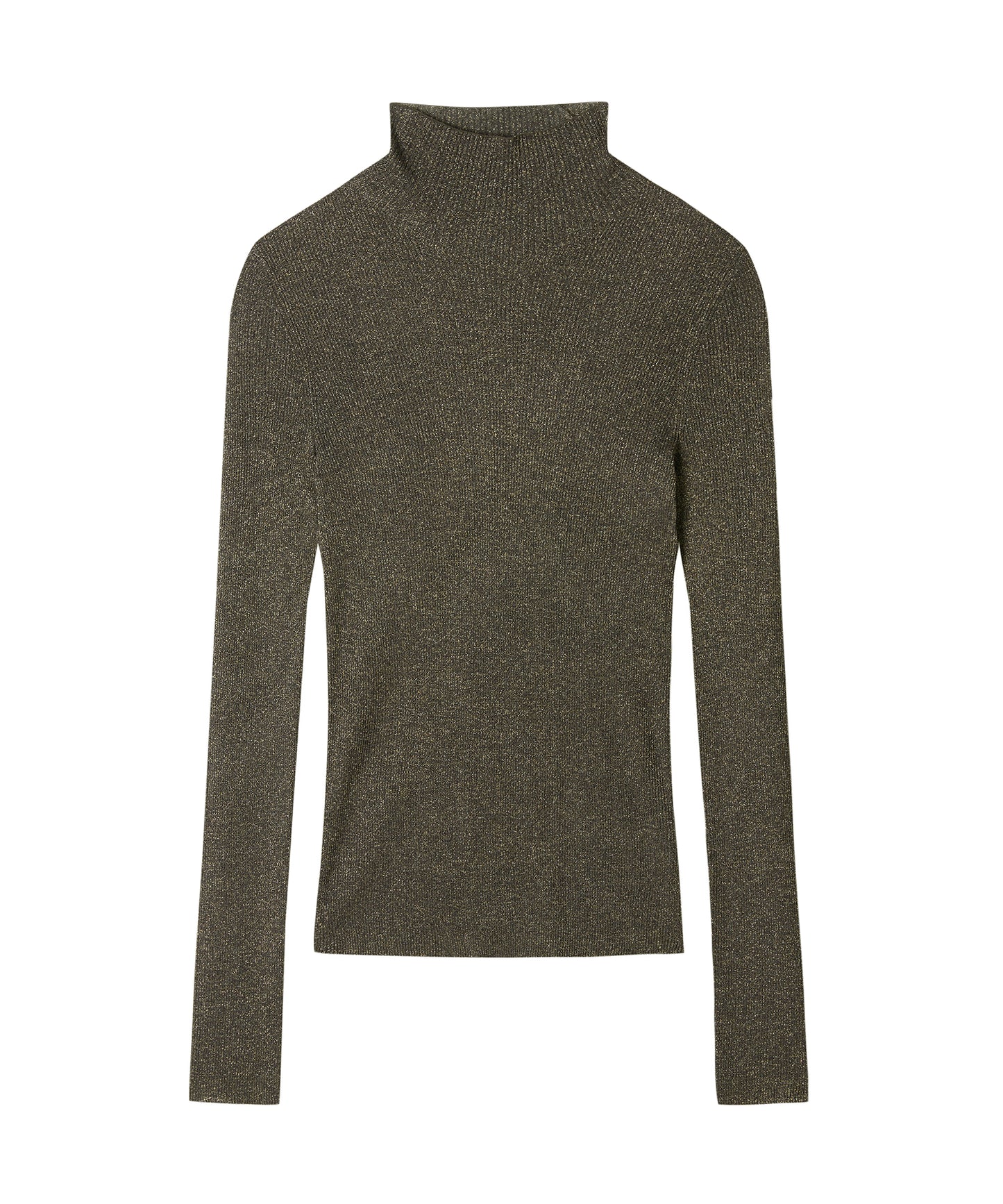 Textured Metallic High-neck Sweater