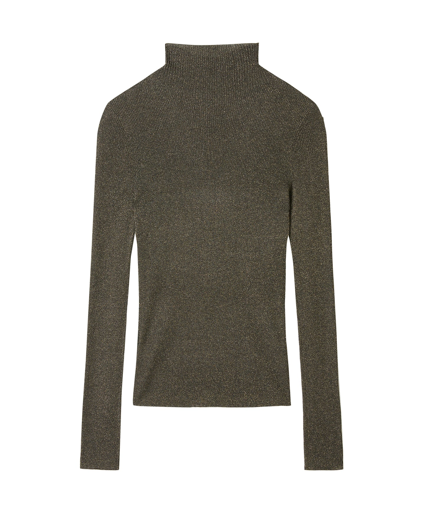 Textured Metallic High-neck Sweater