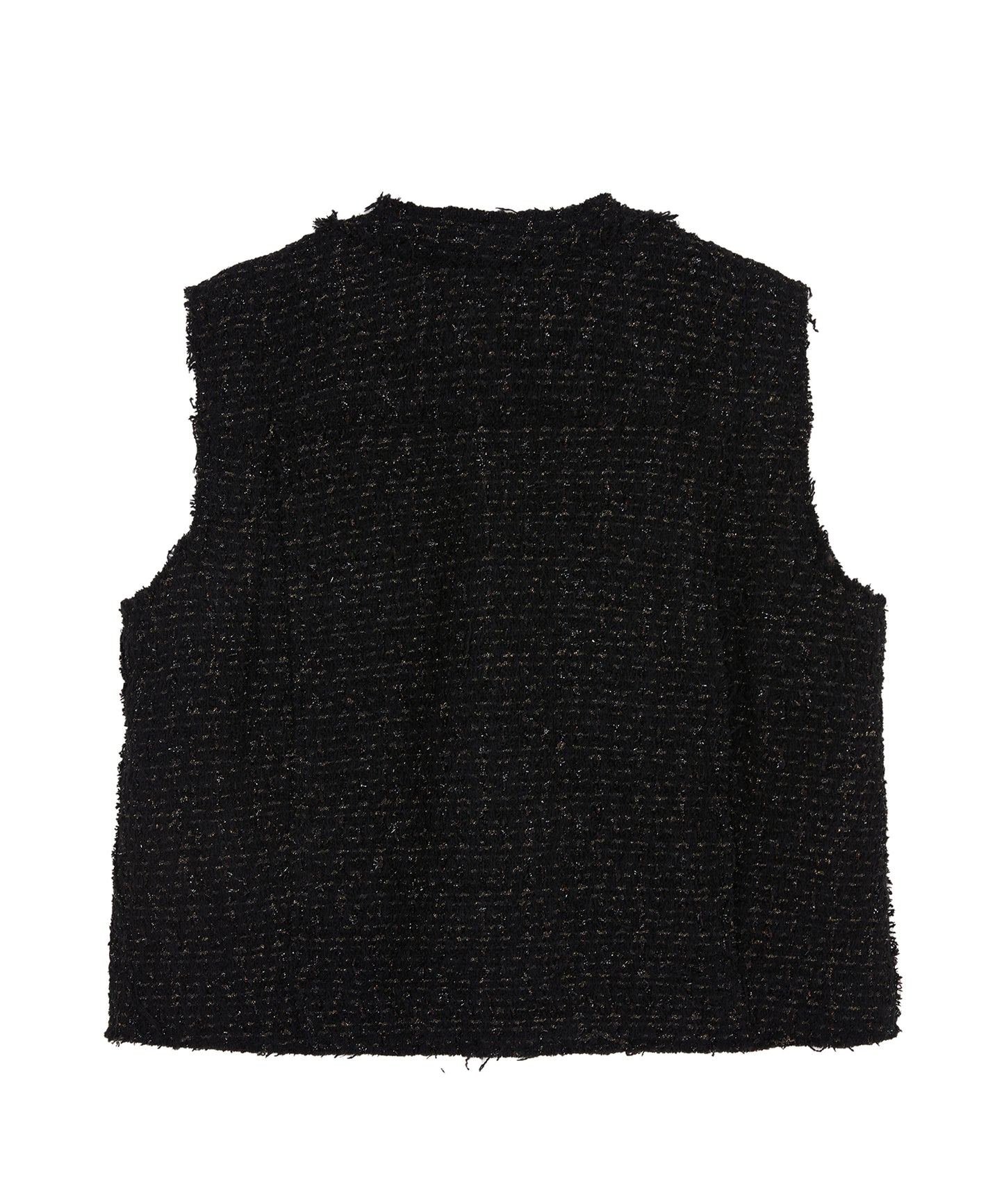 Fringed Wool Tweed Vest