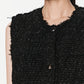 Fringed Wool Tweed Vest