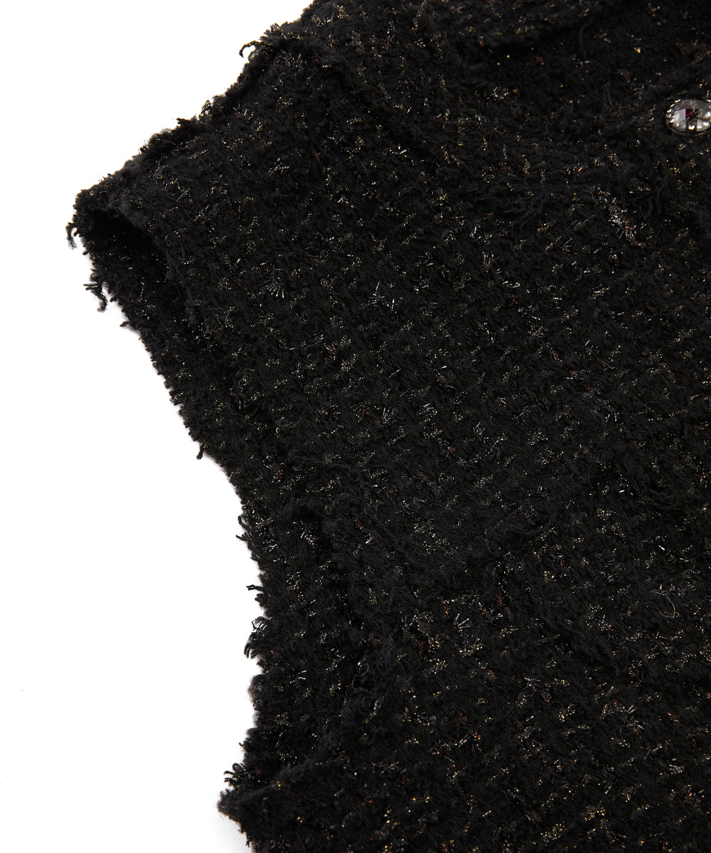 Fringed Wool Tweed Vest