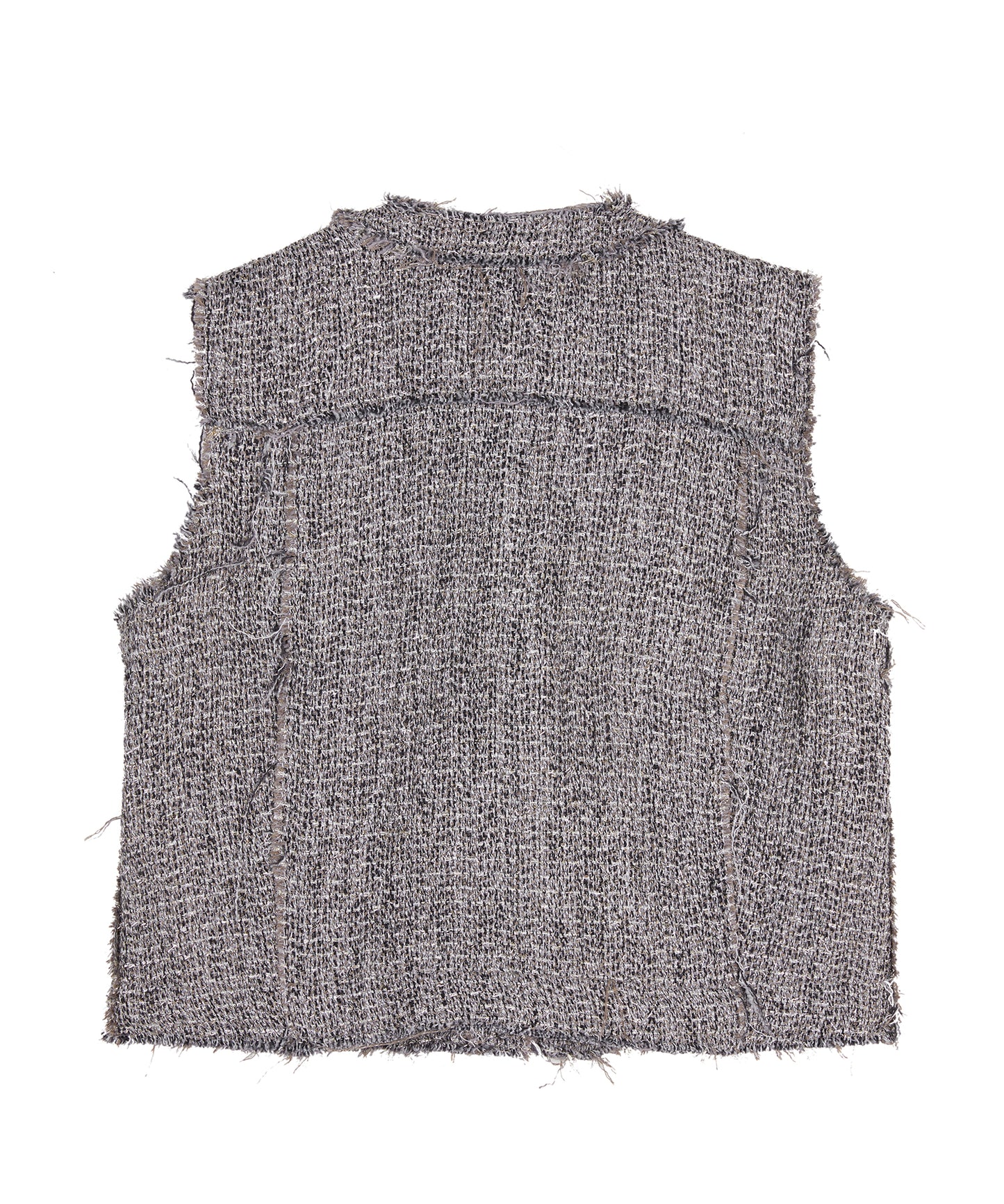 Fringed Wool Tweed Vest