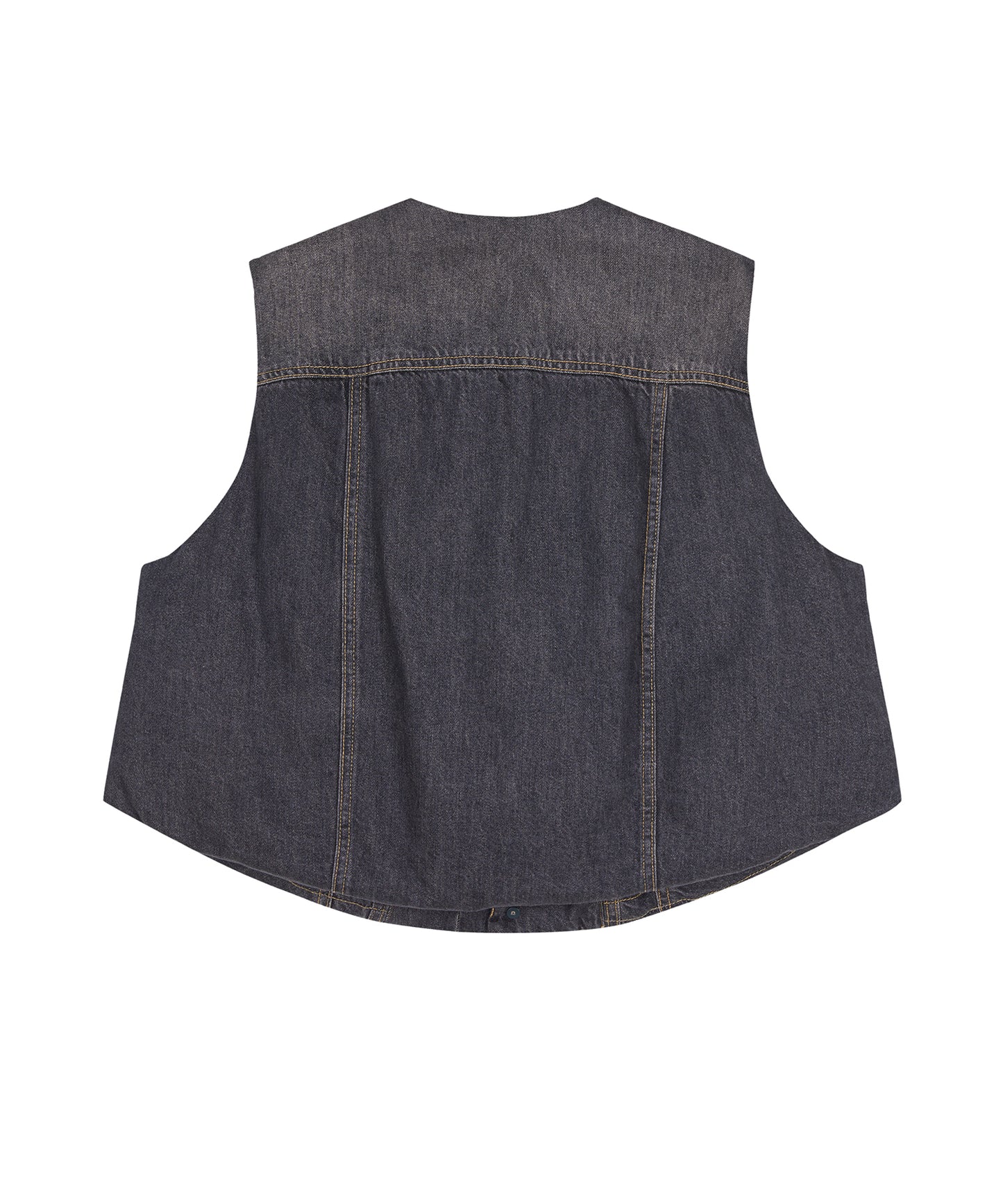 Cropped Denim Down Vest