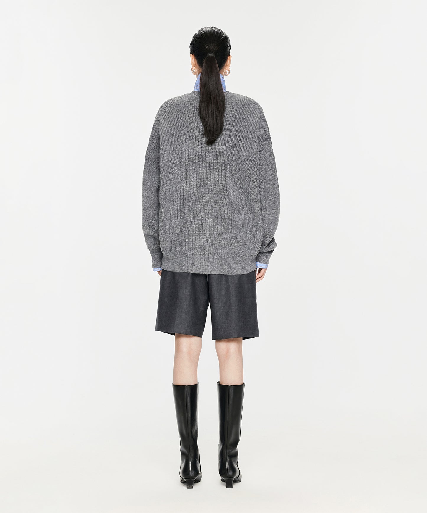 Oversized Unisex Ribbed-knit Cardigan