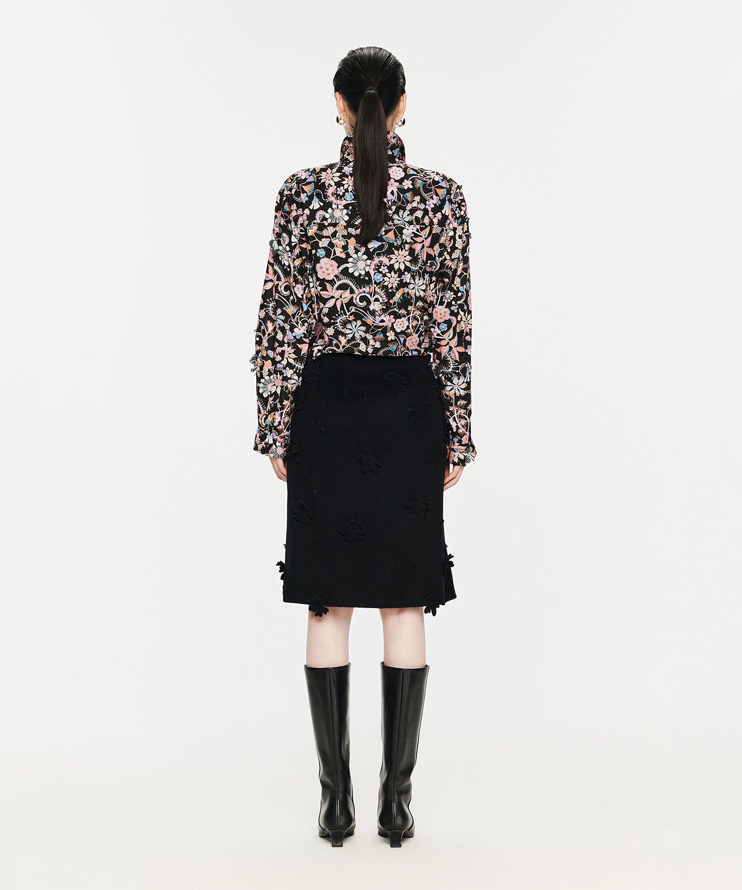 Flower-motif Cutwork Skirt