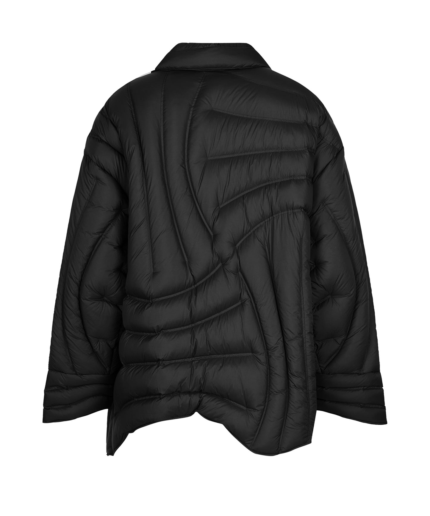 Asymmetrical Curved Quilted Down Jacket