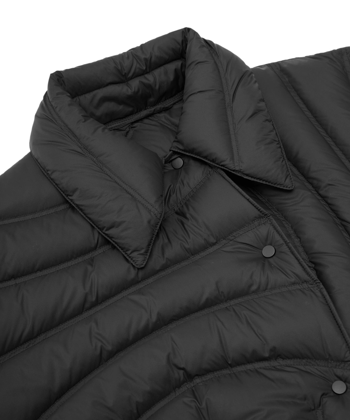 Asymmetrical Curved Quilted Down Jacket